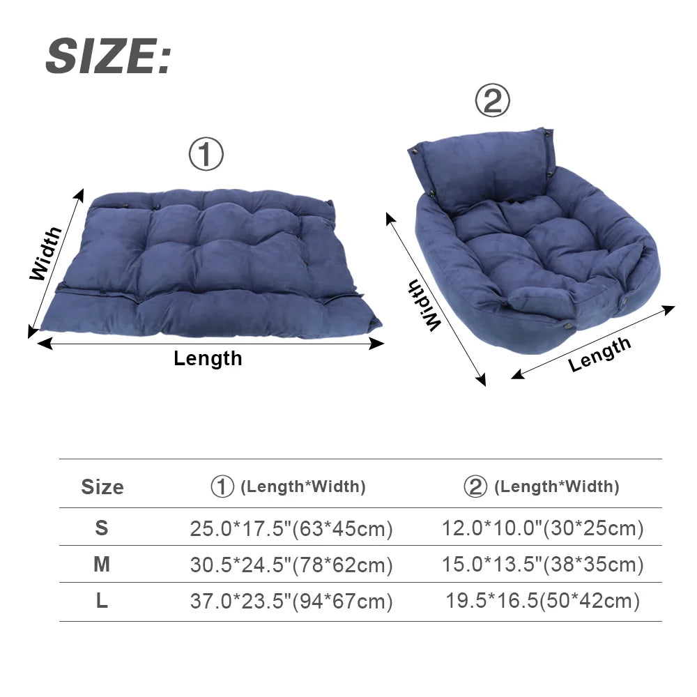 3-in-1 Multifunctional Dog & Cat Bed Mat – Convertible Pet Sofa, Sleeping Nest & Cushion for Winter