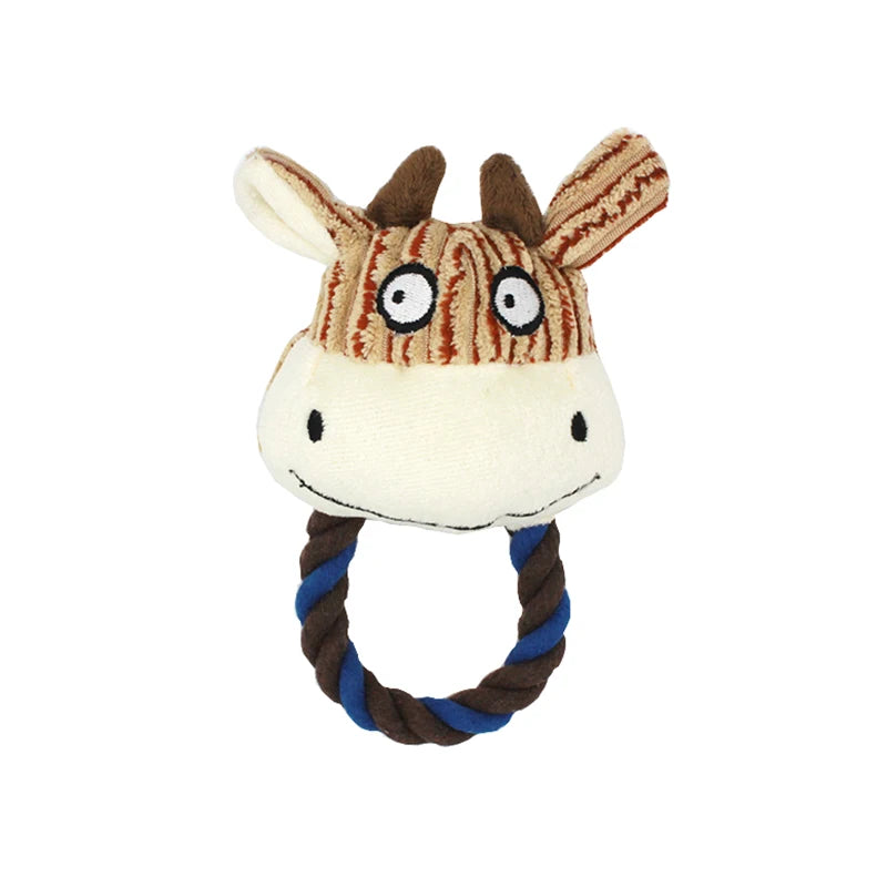 Animal Plush Squeaky Dog Toy – Cute Chew for Small Dogs 🐾🧸