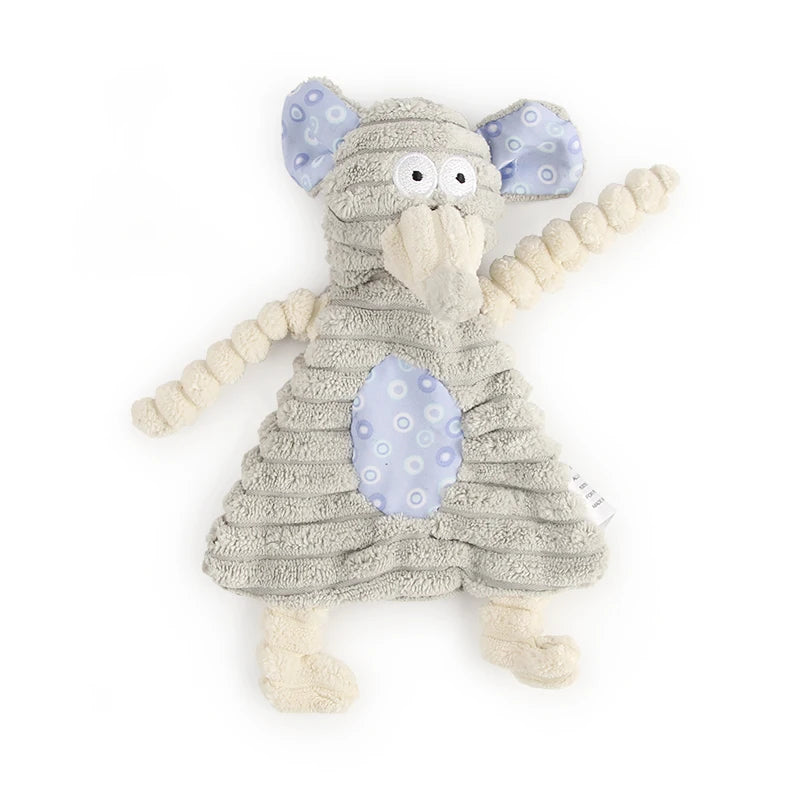 Corduroy Sound Squeaky Pet Toy – Cute Animal Shapes for Small Dogs & Puppies