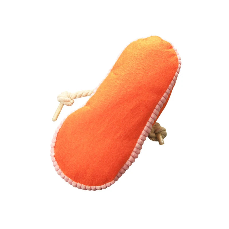Shoe Plush Pet Toy – Squeaky Rope Chew for Dogs & Cats 👟🐾
