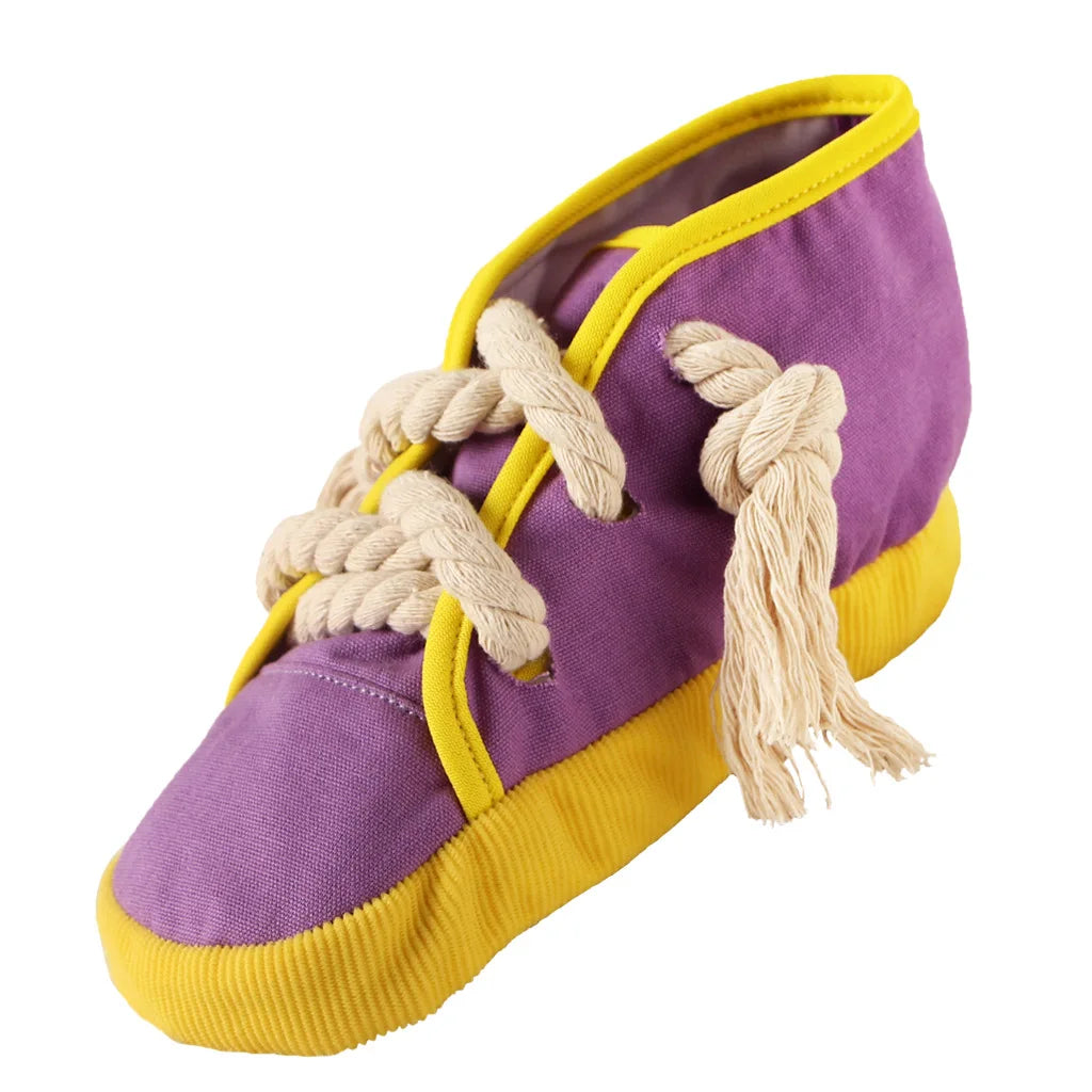 Shoe Plush Pet Toy – Squeaky Rope Chew for Dogs & Cats 👟🐾