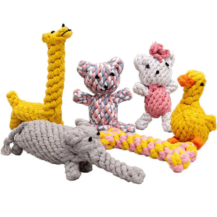 Bite-Resistant Rope Knot Ball Chew Toy for Small Dogs – Teeth Cleaning Puppy Toy