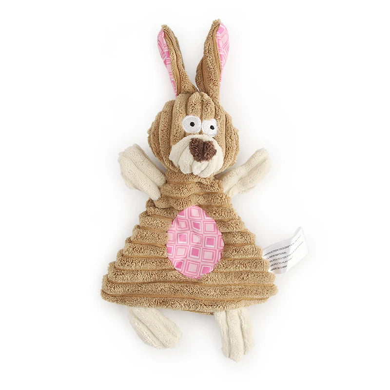 Corduroy Sound Squeaky Pet Toy – Cute Animal Shapes for Small Dogs & Puppies