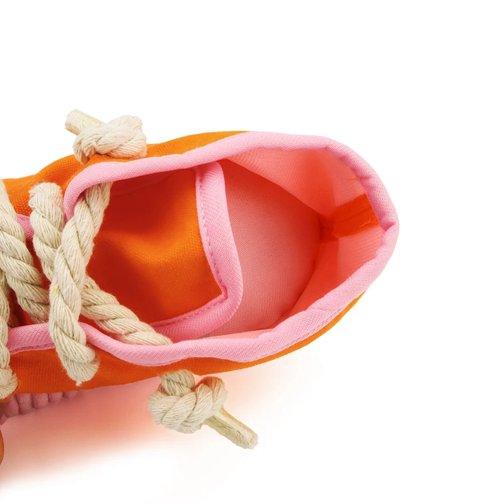 Shoe Plush Pet Toy – Squeaky Rope Chew for Dogs & Cats 👟🐾