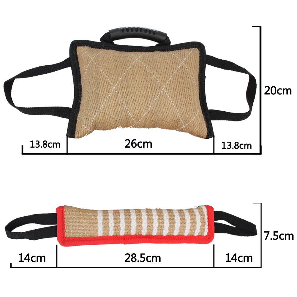 Durable Dog Bite Training Tug Toy with Dual Rope Handles – Chew-Resistant Dog Bite Pillow for Obedience & Agility Training