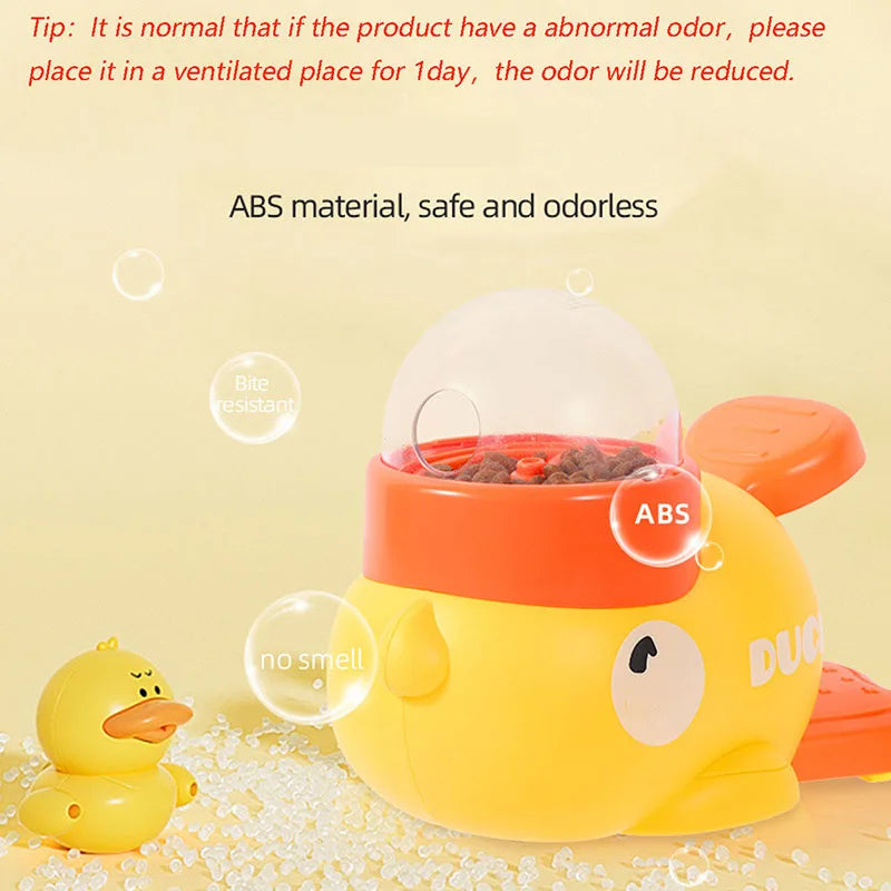Yellow Duck-Shaped Interactive Treat Dispenser – Slow Feeder & Puzzle Toy for Cats & Dogs