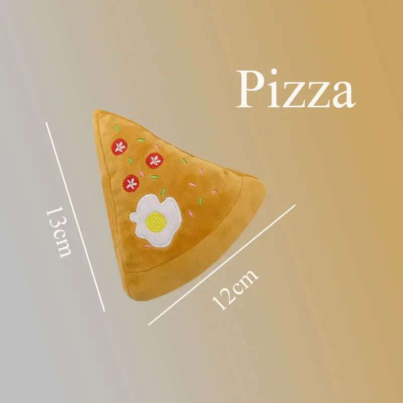 🧸 Plush Dog Toys – Squeaky Soft Pet Chew Toys (Ice Cream, Fries, Hamburger)