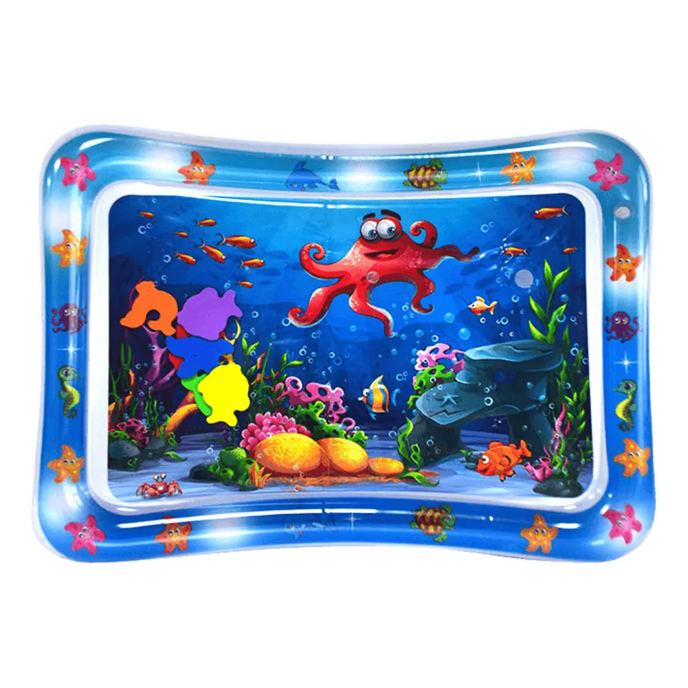 Inflatable Water Sensory Play Mat for Cats & Dogs – Ocean Theme Pet Playmat with Floating Fish Toys