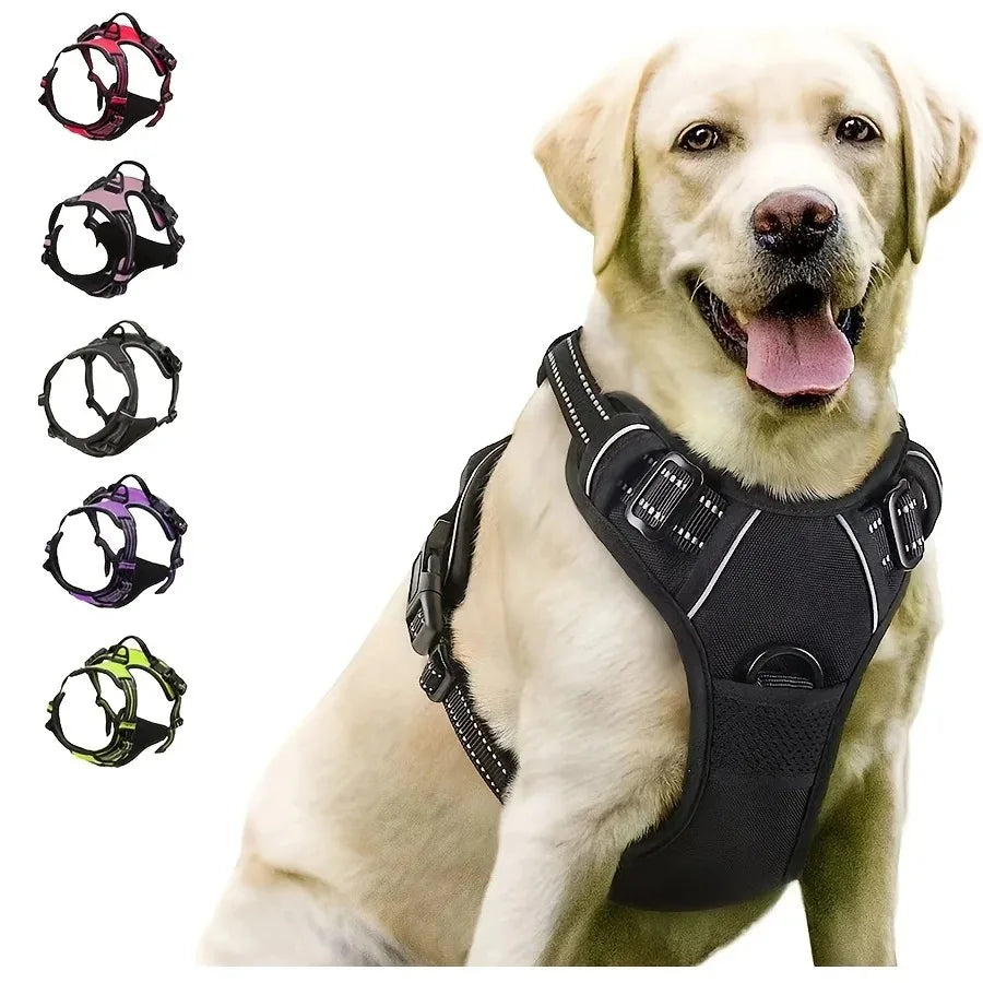 🐶 All-in-One Dog Collar, Harness & Leash Set – Leather Design for Small & Medium Dogs