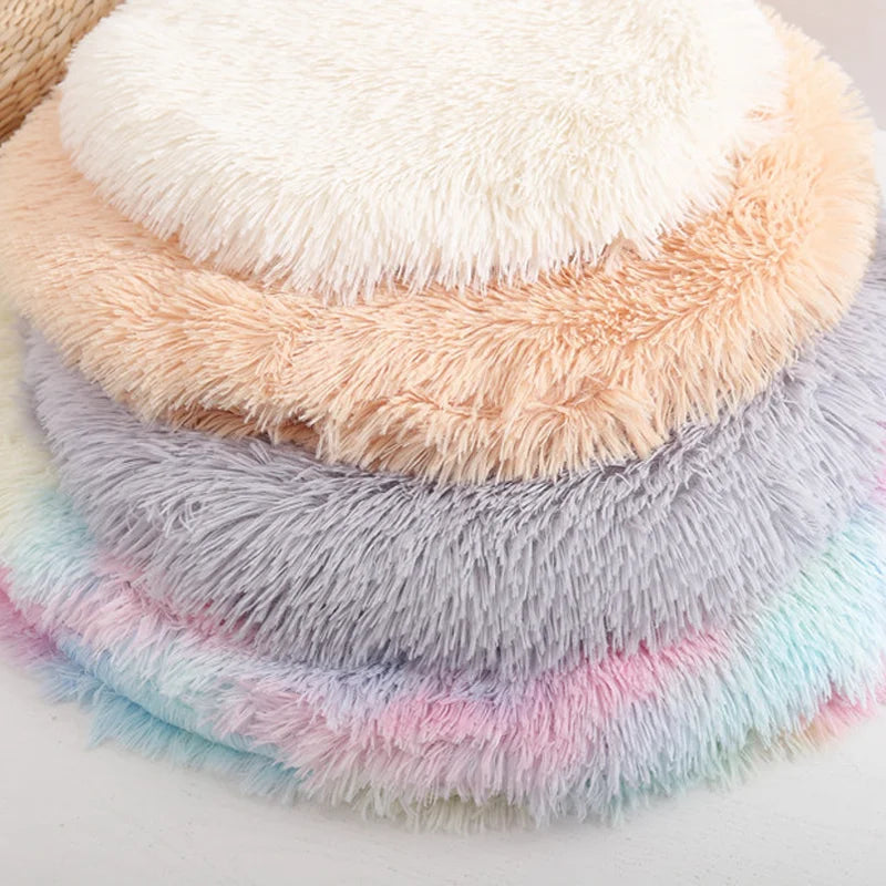 Soft Plush Round Cat Bed Mat – Cozy Fleece Sleeping Cushion for Cats & Small Dogs