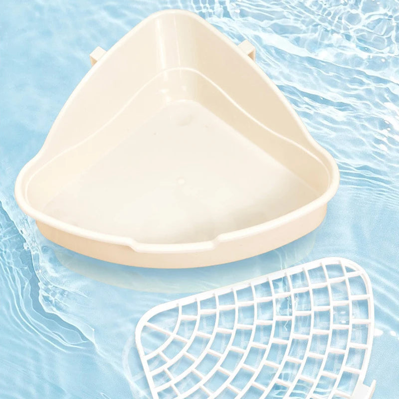 Corner Rabbit Litter Pan – Small Animal Potty Trainer for Bunnies, Ferrets, Hamsters, Guinea Pigs & More