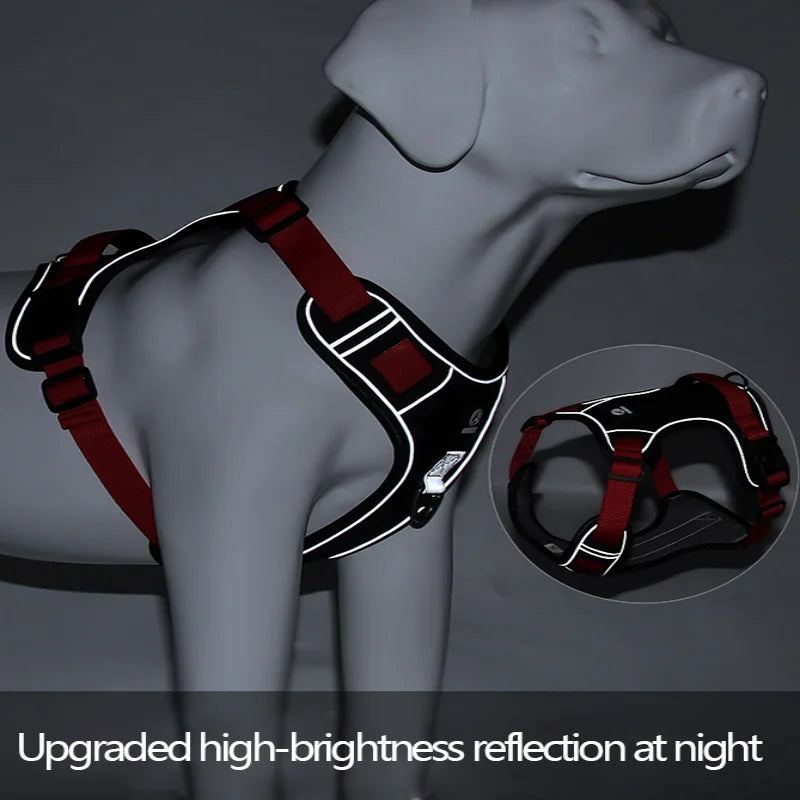 🐾 Reflective Tactical Dog Harness – Waterproof Vest for Medium & Large Dogs