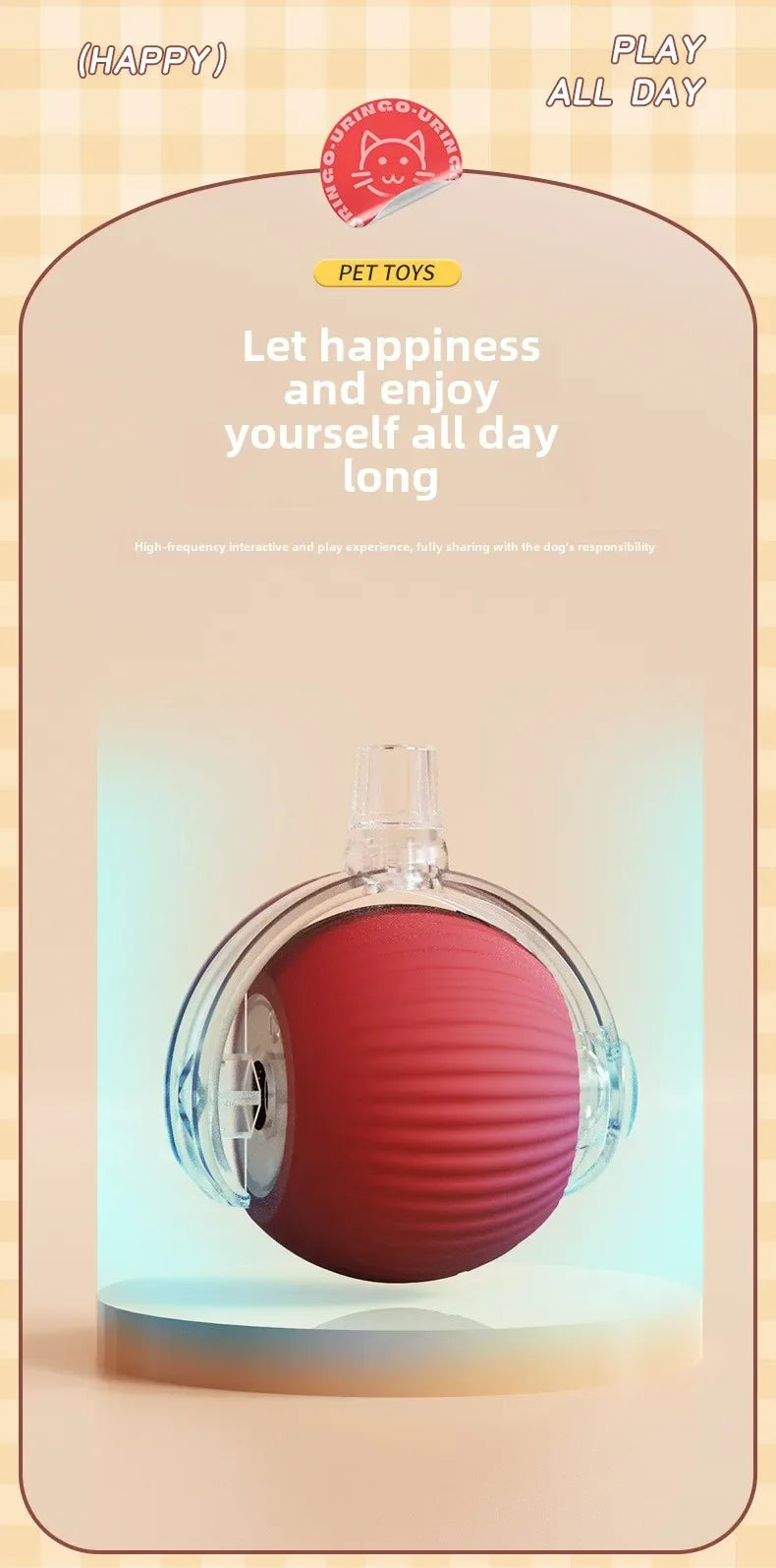 Smart Rolling Ball Toy – Rechargeable Interactive Toy for Cats & Dogs