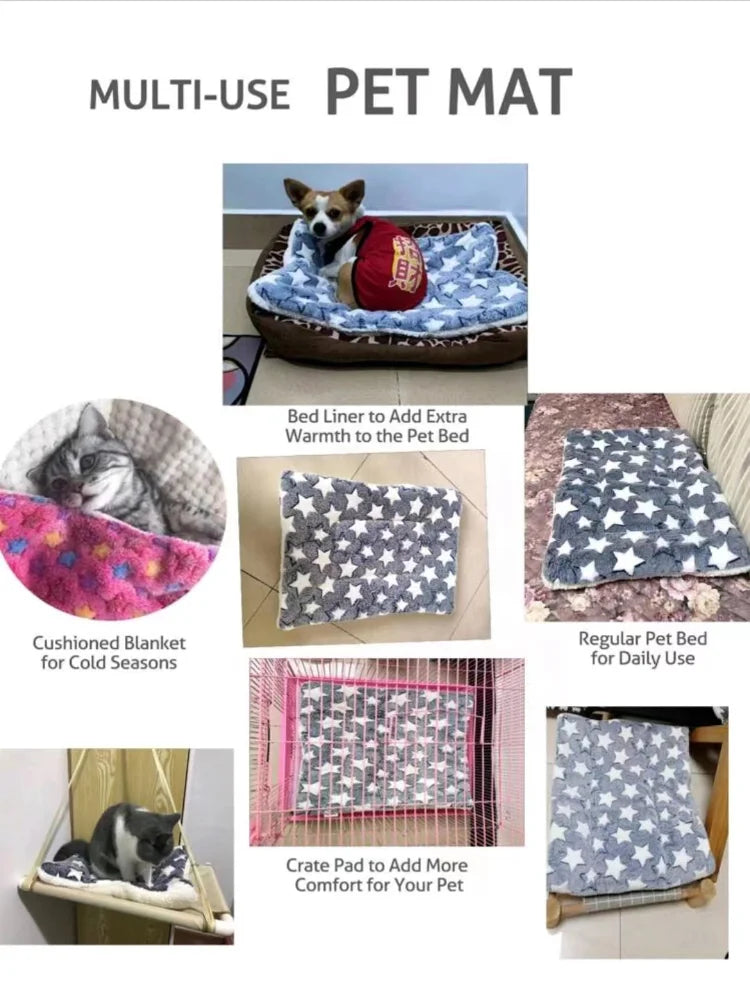 Flannel Pet Mat – Thick Sleeping Blanket Bed for Dogs & Cats, Soft Pet Rug for Small to Large Pets