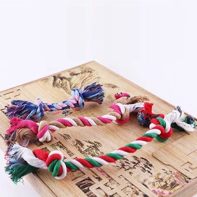 Colorful Double Knot Dog Rope Toy – Durable Teething Chew Toy for Small & Large Dogs