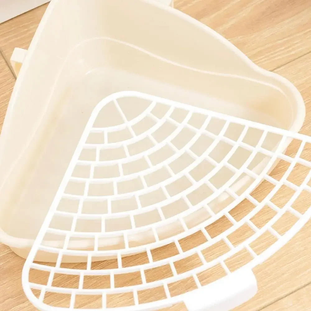 Triangle Corner Litter Box – Small Animal Potty Trainer for Cat, Guinea Pig, Rabbit, Hamster & Other Small Pets