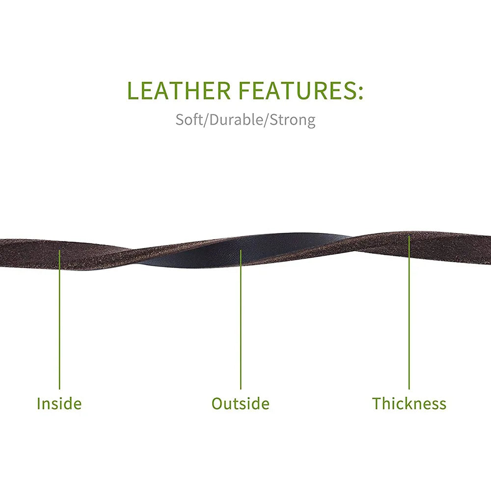 100% Genuine Leather Dog Leash – Handmade Durable Soft Real Leather Lead for Small Dogs, Puppies, and Cats