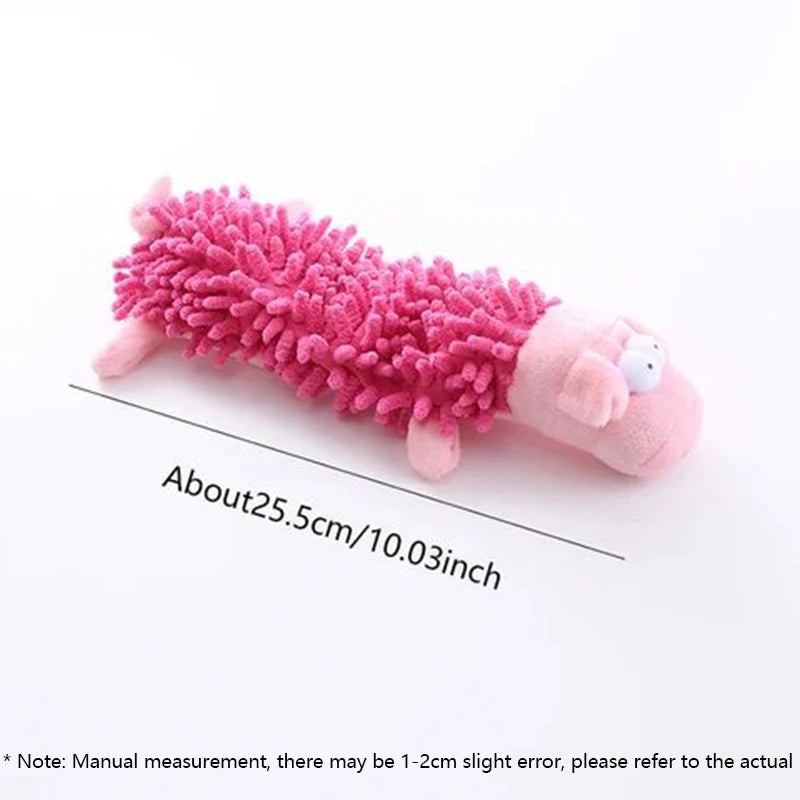 Plush Animal Dog Toy – Frog/Hippo Squeaky Chew 🐾🧸