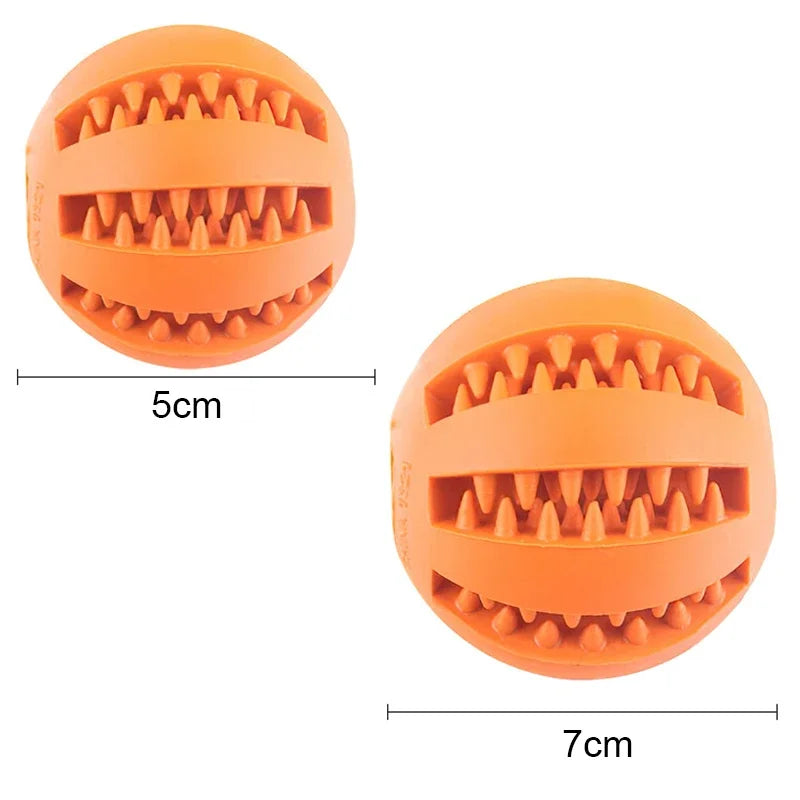 Rubber Dog Ball Toy – Interactive Chew & Treat Dispenser 🐾⚽