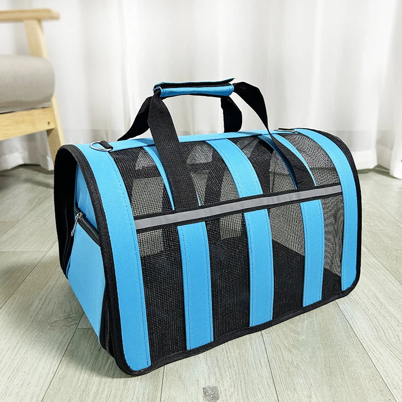 Foldable Pet Carrying Bag – Portable Mesh Handbag for Small to Medium Dogs & Cats
