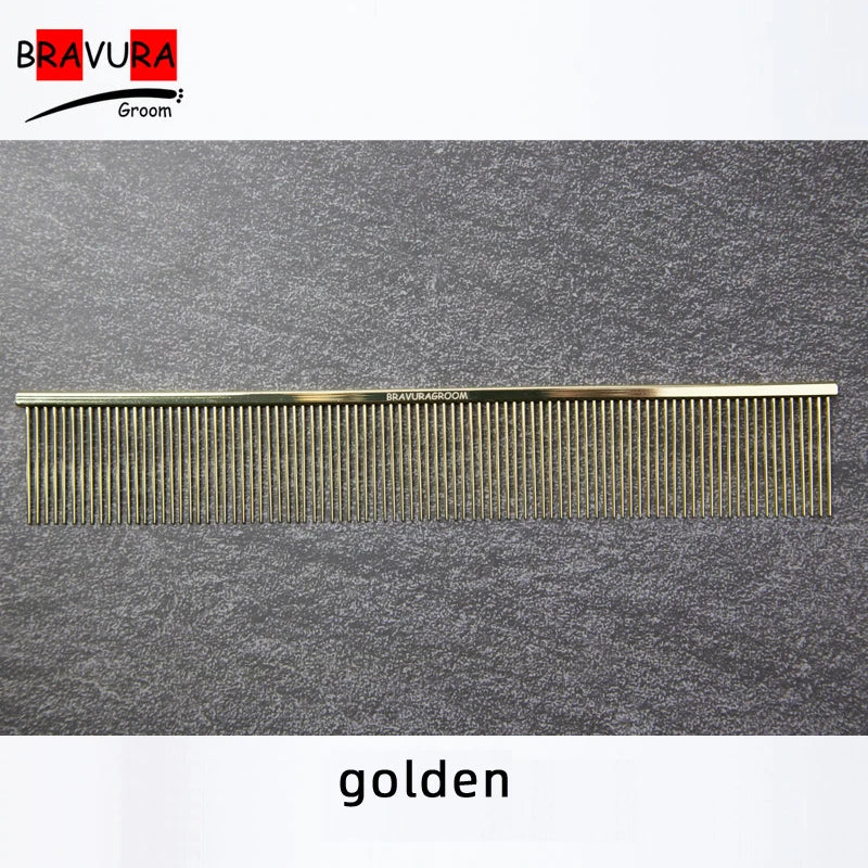 BAVURA Stainless Steel Pet Dematting Comb – Grooming Tool for Dogs & Cats | Removes Loose Undercoat, Mats & Tangles