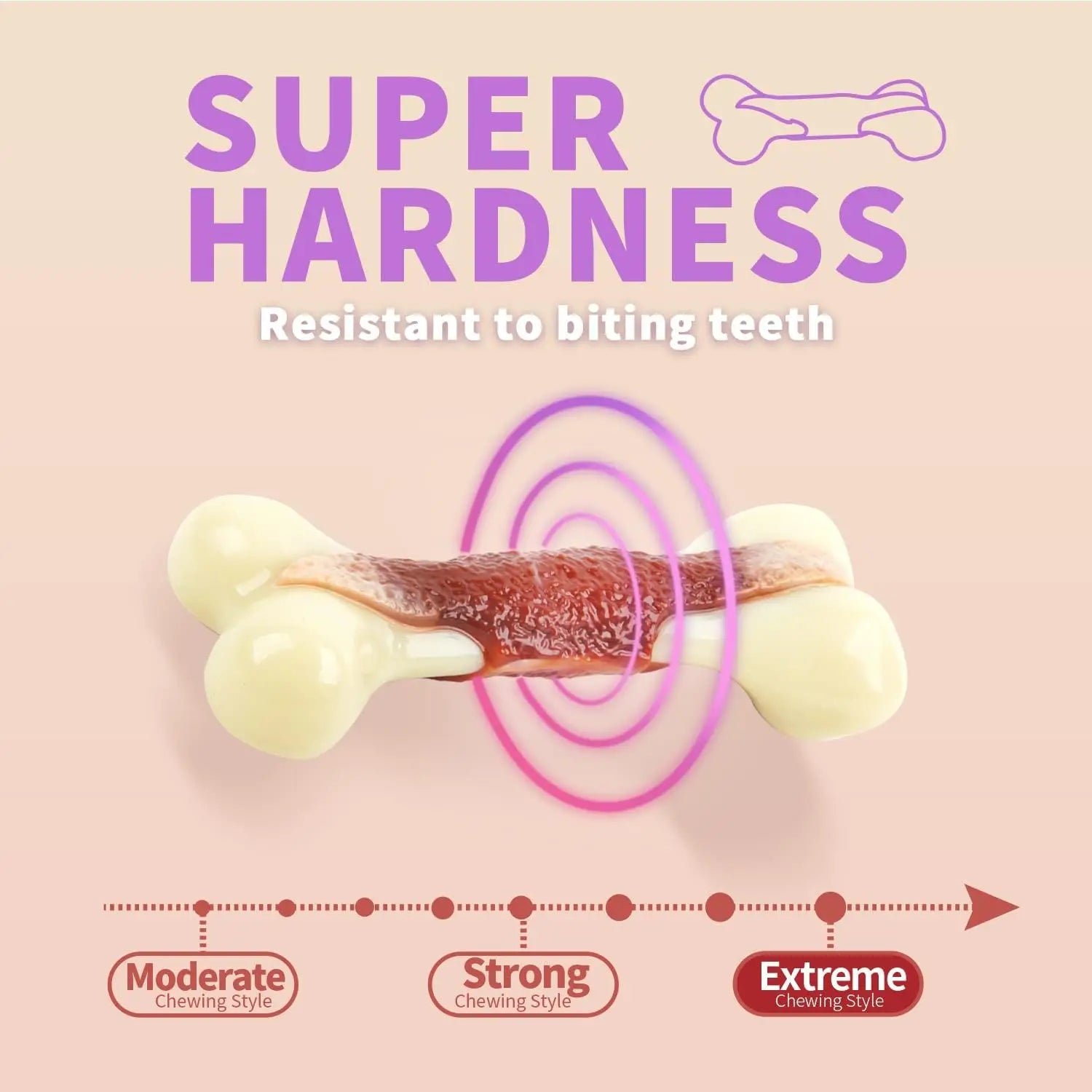 For Paws™ Nearly Indestructible Dog Bone – Beef-Flavored Nylon Chew Toy for Aggressive Chewers