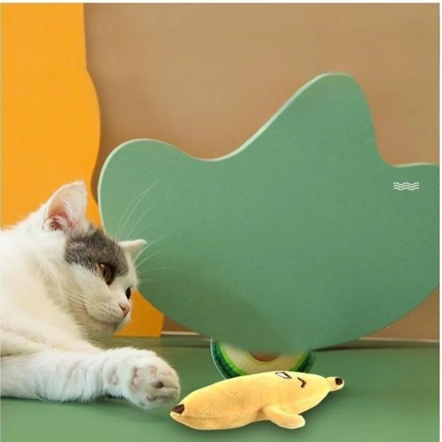Cartoon Plush Cat Molar Bite Toy – Interactive Chew Toy for Cats