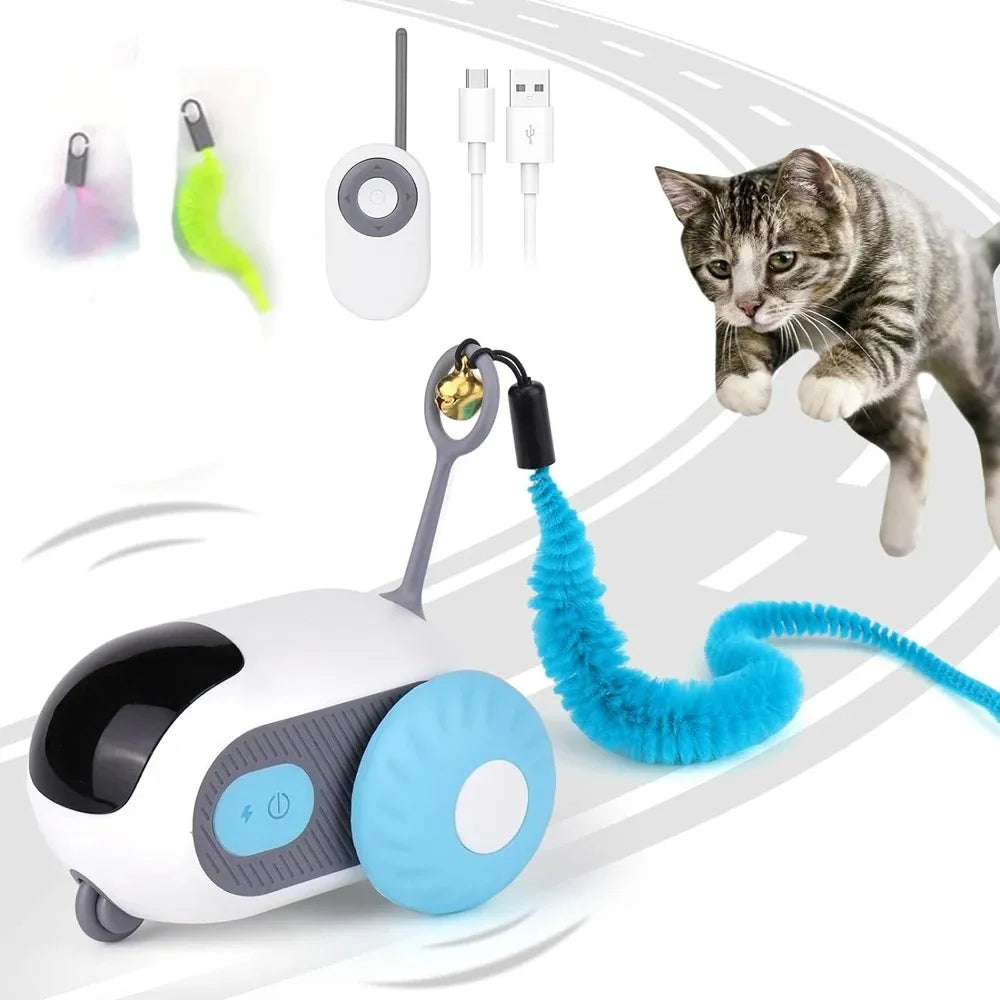 Smart Rechargeable Moving Electric Cat Toy – Remote-Controlled Interactive Training Car