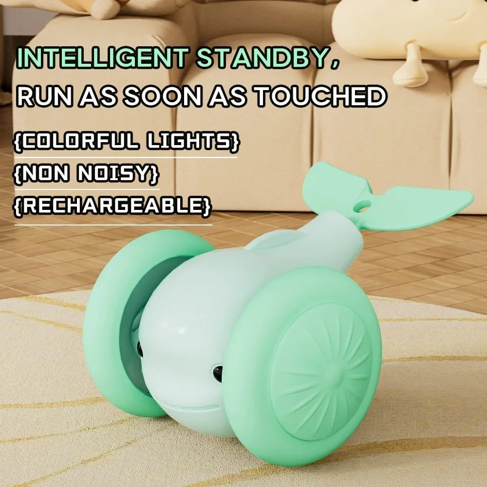 Interactive Electric Whale Cat Toy – Automatic Teaser Car with Obstacle Avoidance for Kittens