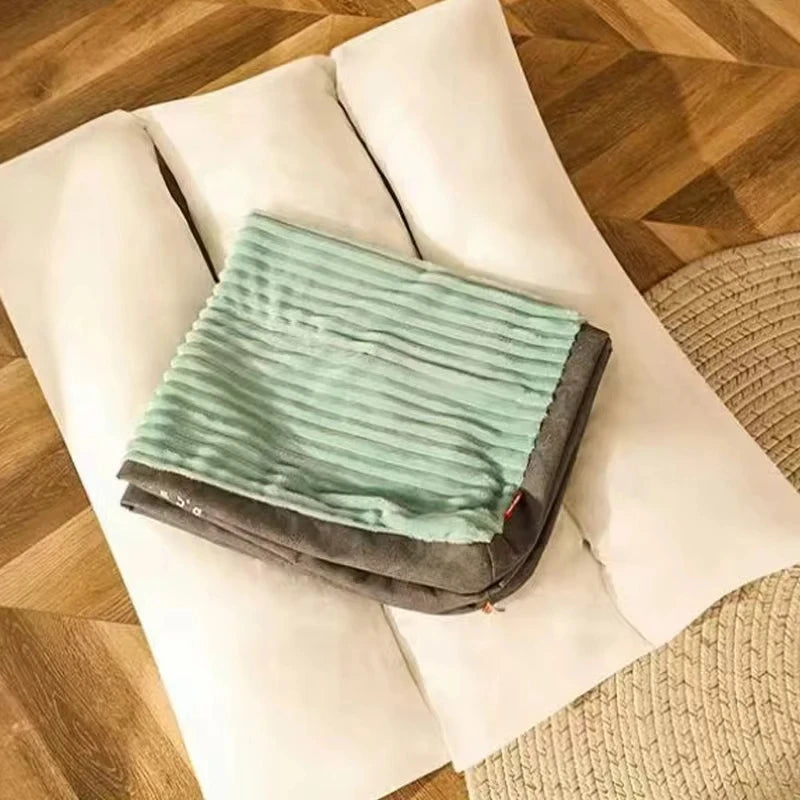 Winter Warm Corduroy Dog Bed – Soft Detachable Pet Sleeping Mat for Small, Medium & Large Dogs