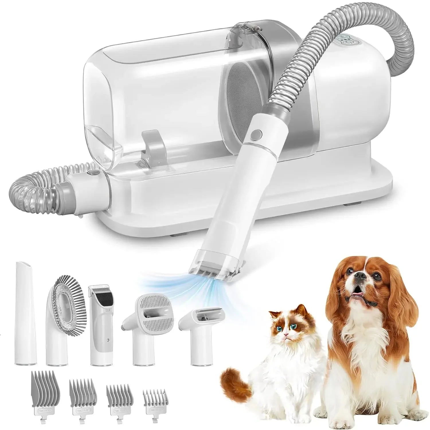 Dog Grooming Vacuum 🐶 2.3L Pet Hair Remover & Grooming Kit