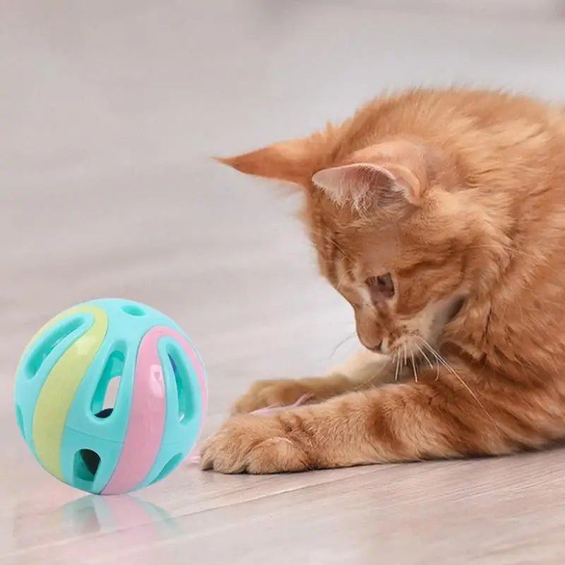 Cat Jingle Ball Toy with Bell – Interactive Hollow Pounce & Chase Toy for Kittens