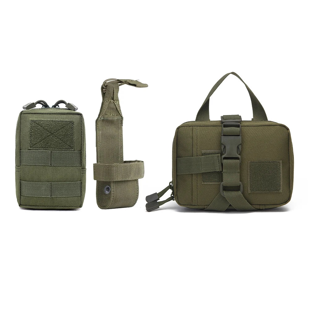 🎖️ 3Pcs Dog Tactical Molle Pouch Set – Military Training Bags for Harness & Belt Attachment