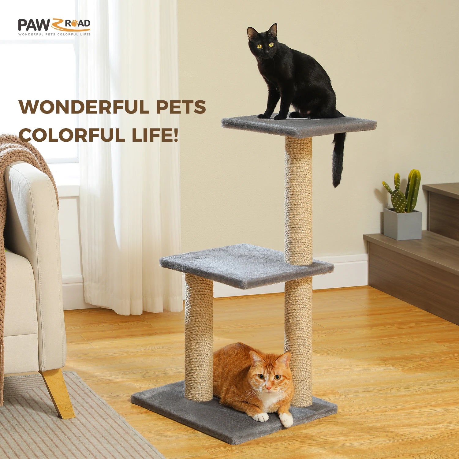 Cat Tree Tower – Scratching Posts, Hammock & Perch