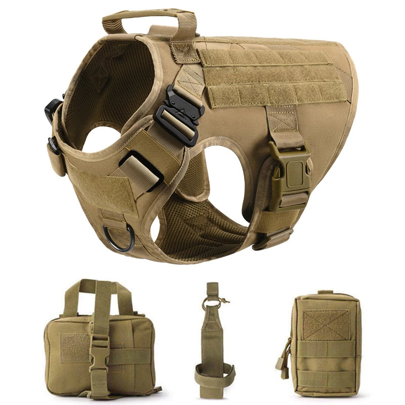 🐾 Tactical Military Dog Harness & Leash Set – All Breeds Training Vest for Outdoor Adventures