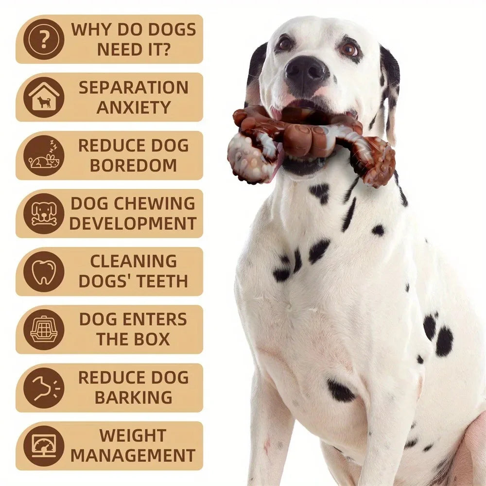 Rabbit-Shaped Nylon Dog Chew Toy – Indestructible Beef Flavor 🐇🍖