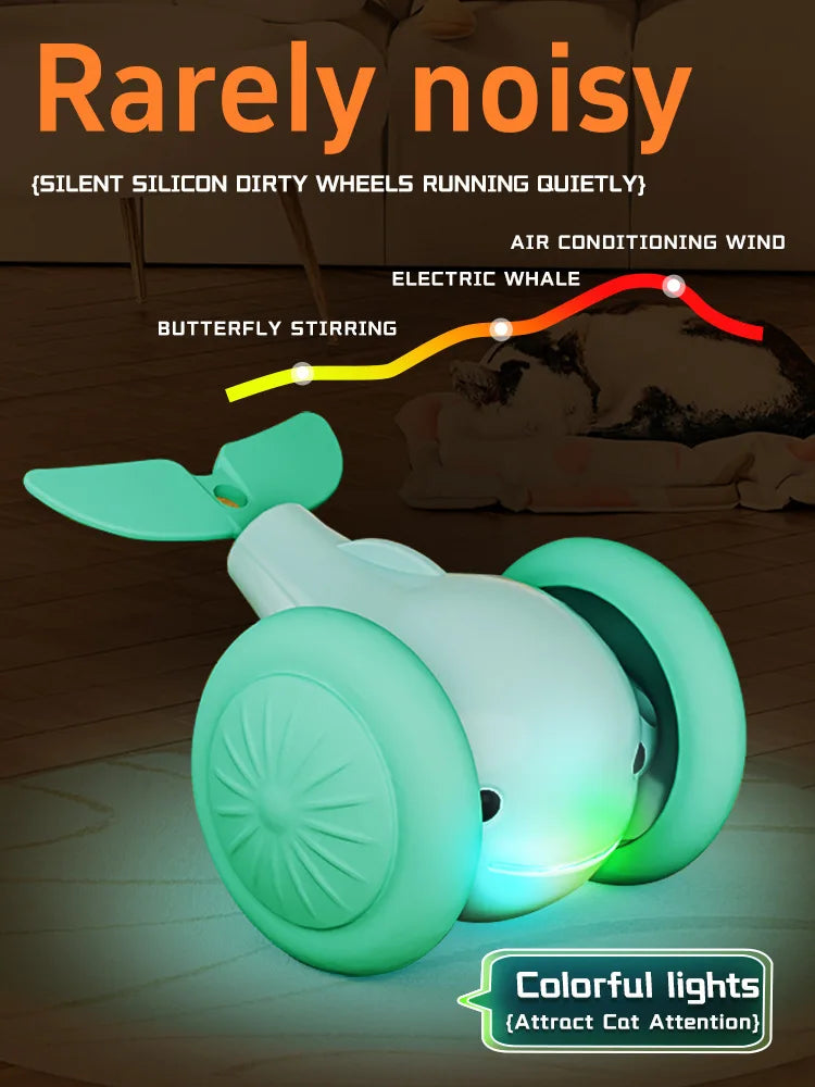 Interactive Electric Whale Cat Toy – Automatic Teaser Car with Obstacle Avoidance for Kittens
