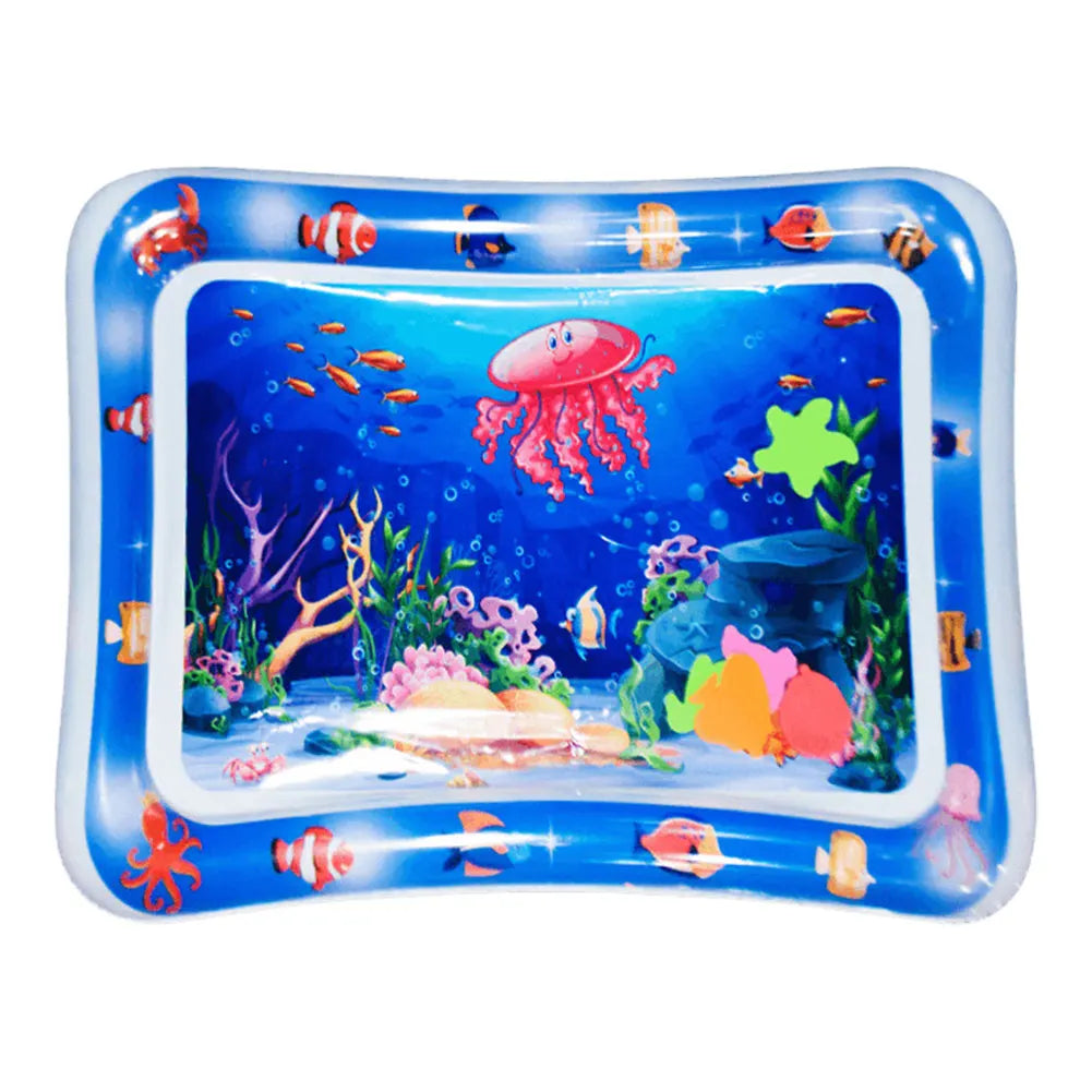 Inflatable Water Sensory Play Mat for Cats & Dogs – Ocean Theme Pet Playmat with Floating Fish Toys