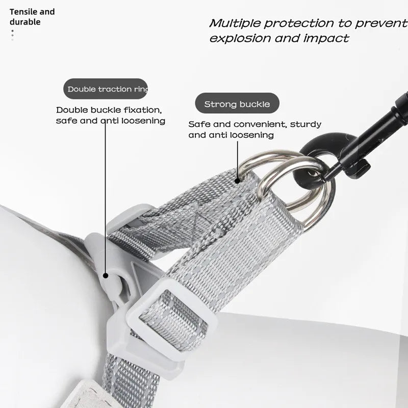 🐶 Adjustable Reflective Mesh Dog Harness – Pet Vest for Small & Large Dogs and Cats