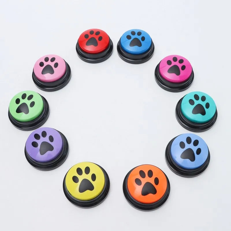 🎤 Pet Communication Button – Recordable Talking Training Toy with Cute Claw Print Design 🐾💡