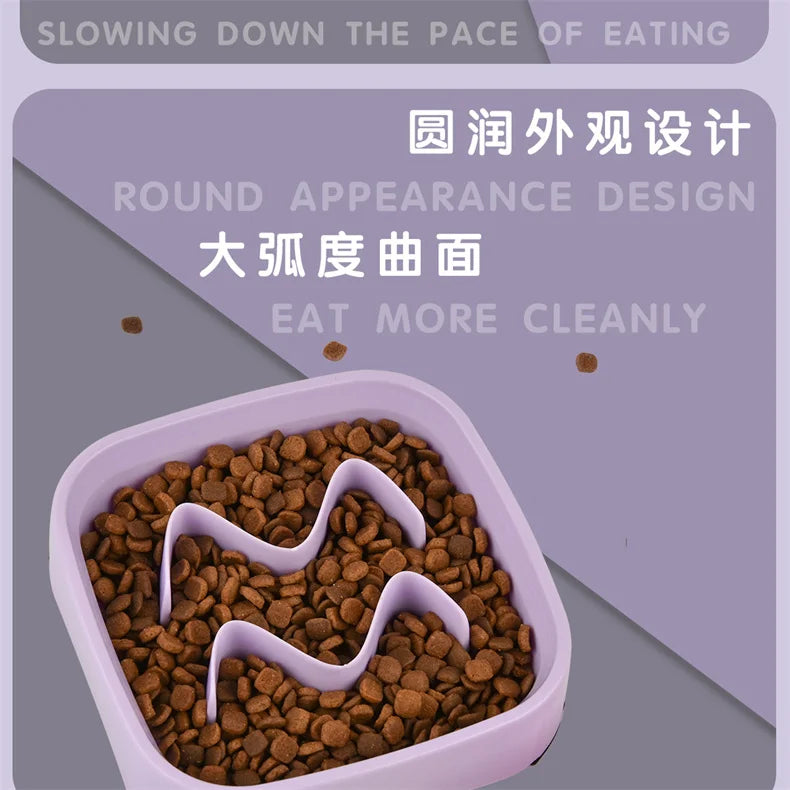 Colorful Slow Feeder Bowl for Cats & Dogs – Anti-Choking Puzzle Food Bowl for Anxiety Relief & Healthy Eating