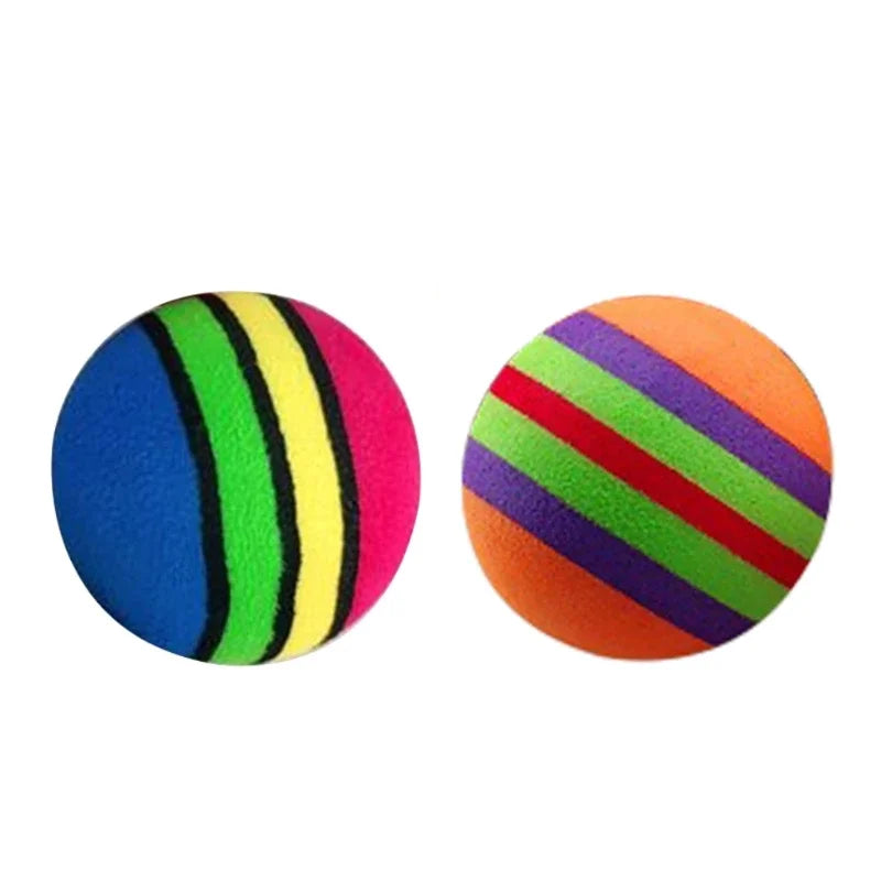 10Pcs Colorful Interactive Cat Toy Balls – Chewing, Rattle & Scratch Foam Balls for Kittens and Cats