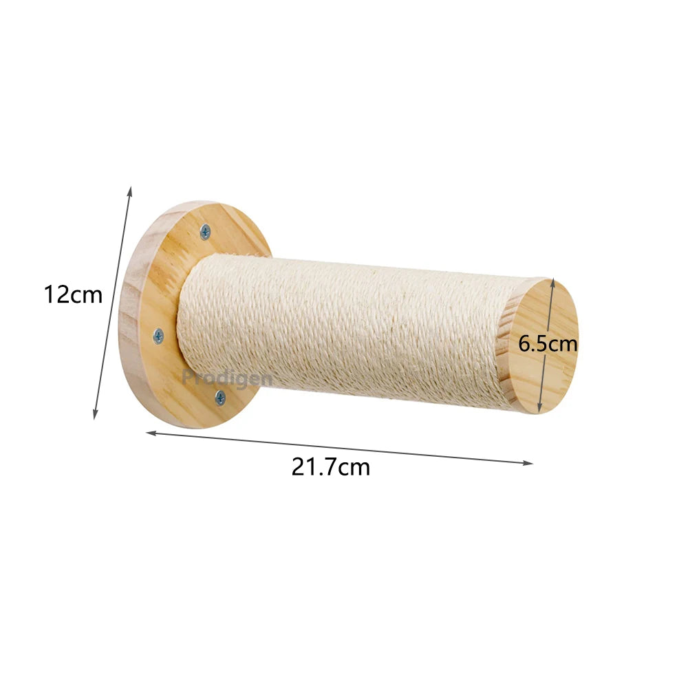 🐾 Wall-Mounted Cat Scratching Post – Wooden Kitten Tree with Thick Columns for Large Cats