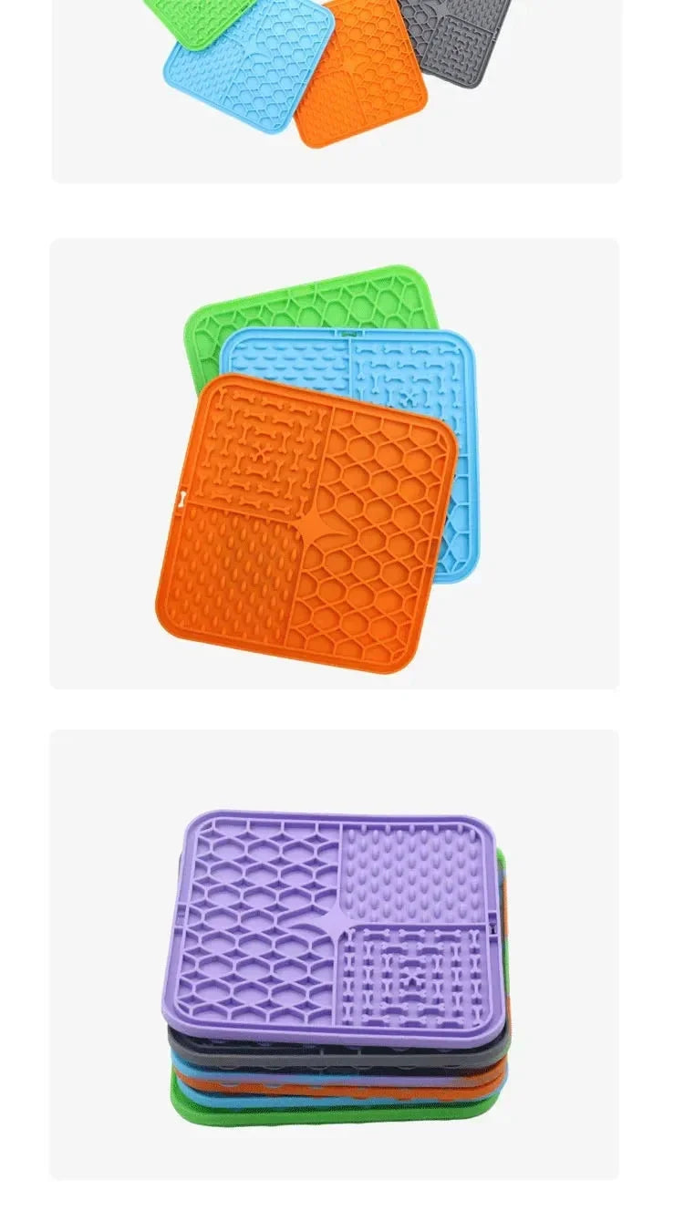 Pet Licking Pad – Slow Feeder Silicone Bowl for Dogs & Cats