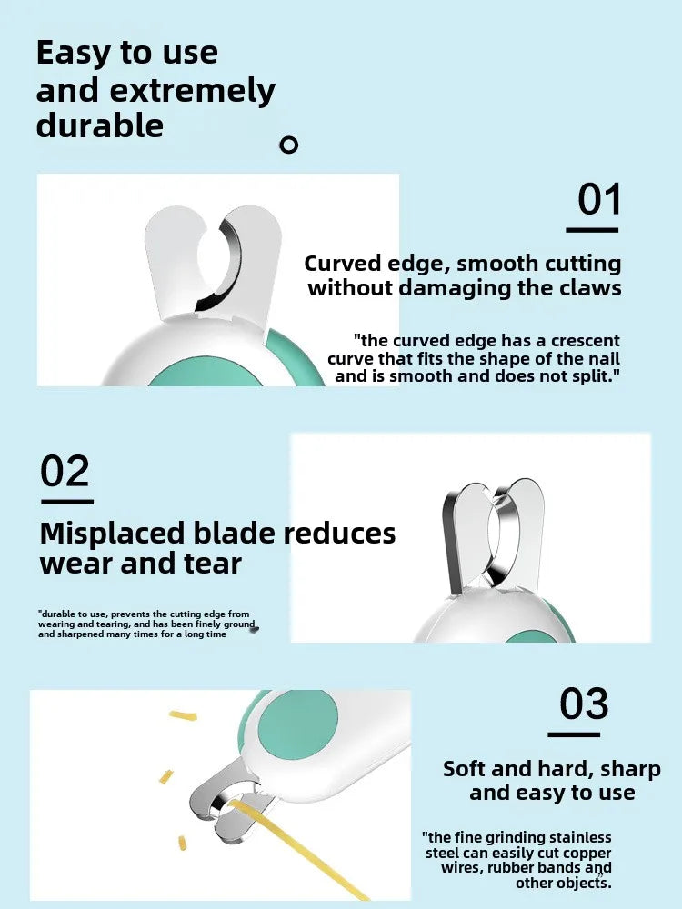 💡 LED Illuminate Blood Line Pet Nail Clippers – Safe, Precise Grooming for Dogs & Cats