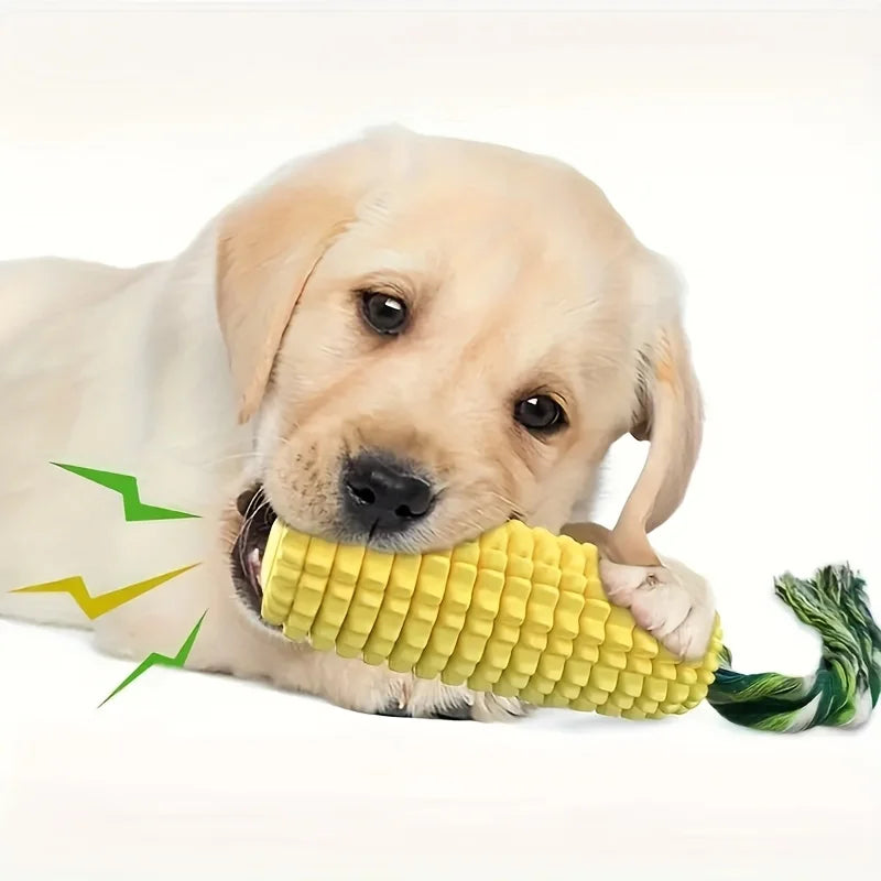 Corn Dog Chew Toys – Toothbrush Style for Aggressive Chewers, Teeth Cleaning & Interactive Play (Medium/Large Breeds)