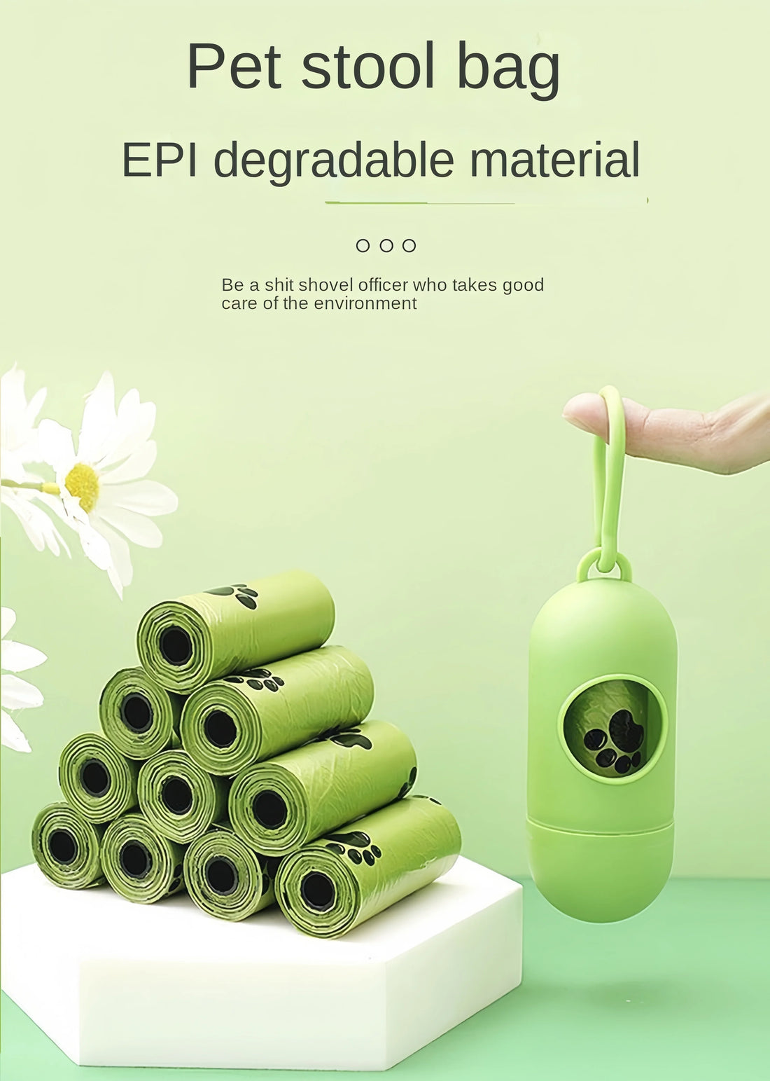 Biodegradable Dog Poop bags with Dispenser