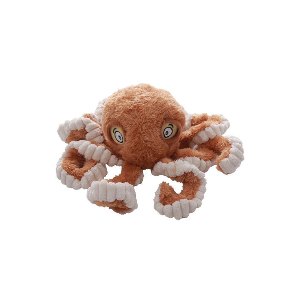 🐙 Plush Octopus Dog Toy – Squeaky Chew Toy for Interactive Play & Boredom Relief 🐾🎵