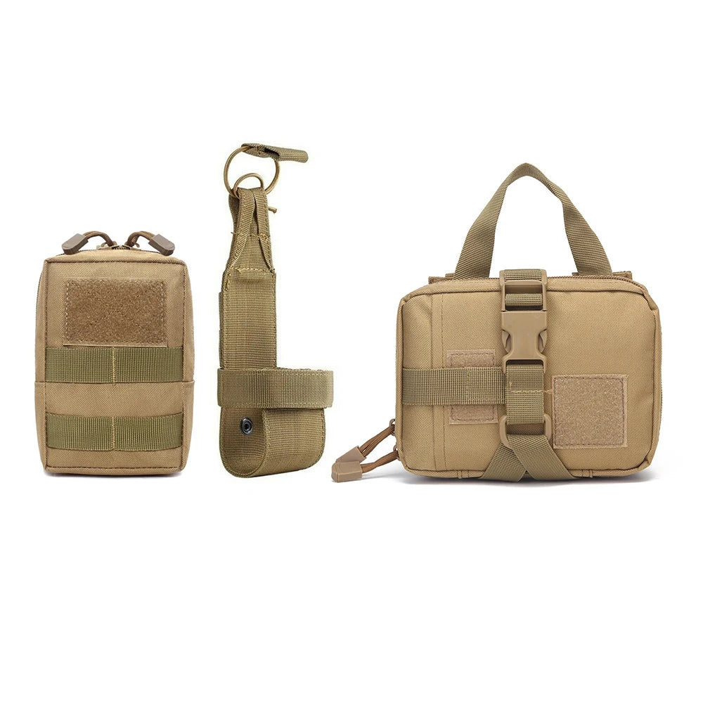 🎖️ 3Pcs Dog Tactical Molle Pouch Set – Military Training Bags for Harness & Belt Attachment