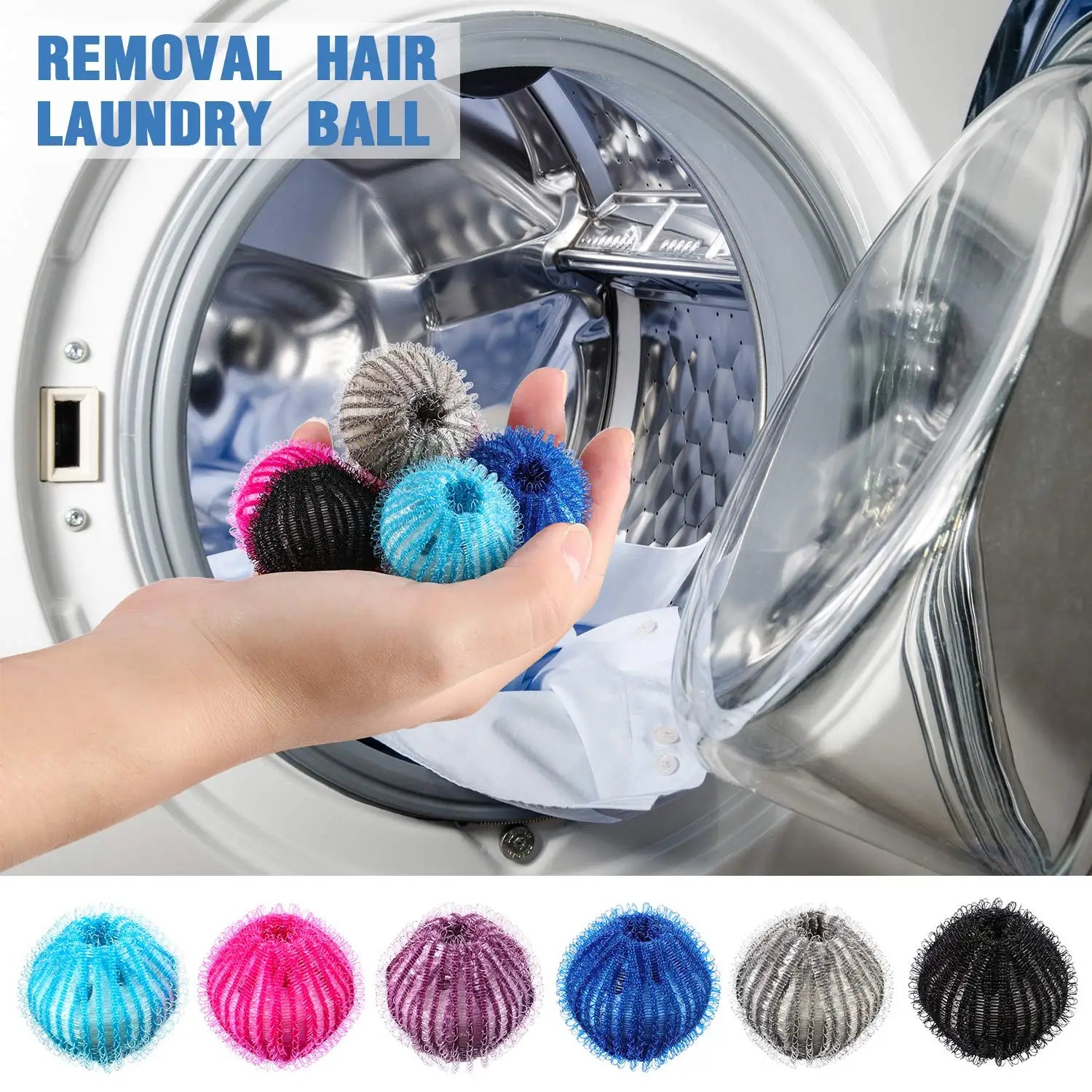 Pet Hair Remover Laundry Balls – Reusable Dryer Balls Hair Catcher for Washing Machine, Lint Remover for Dog & Cat Hair